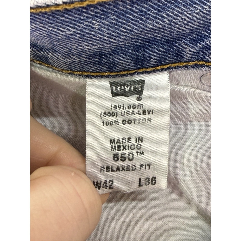 Levis 550 Jeans Mens 40x32** Blue Straight‎ Relaxed Light Wash American Workwear - Picture 9 of 10
